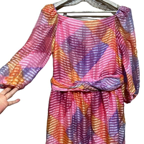 Vintage Silk Chiffon Gentillesse Diane Dickinson 70s-80s Union-Made Dress - Picture 6 of 14